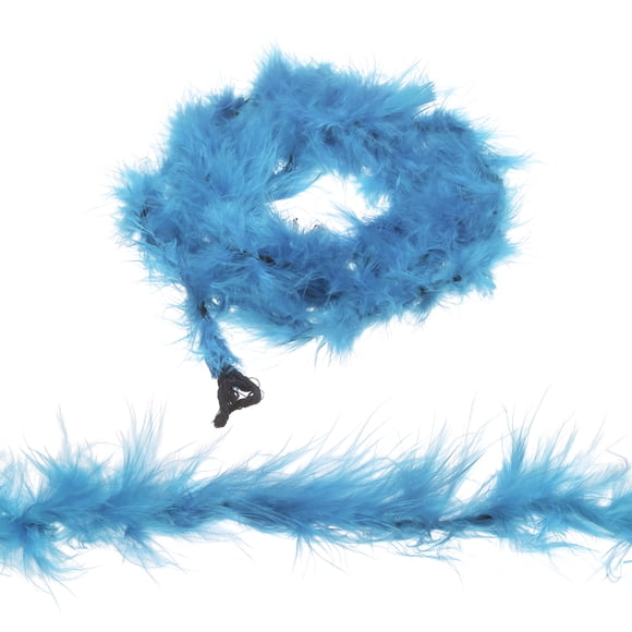 Uxcell 4 Pack 2.2 Yards Feather Boas, Colourful Faux Fur Ribbon Trim, Artificial Fluffy Boas for Costume, DIY Craft, Home Wedding Decoration, Party Decor, Pale Sky Blue