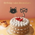 thumbnail image 3 of 24 Pcs Cat Cake Insert Birthday Party Decorations Themed Pick Cupcake Toppers Animal Dessert Embellishments Black Cakes, 3 of 6
