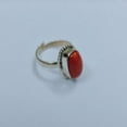 thumbnail image 2 of Owais Gems And Jewlery 21 ct Red Coral Solitaire Ring in 925 Sterling Silver – Adjustable Unisex Design, 2 of 5