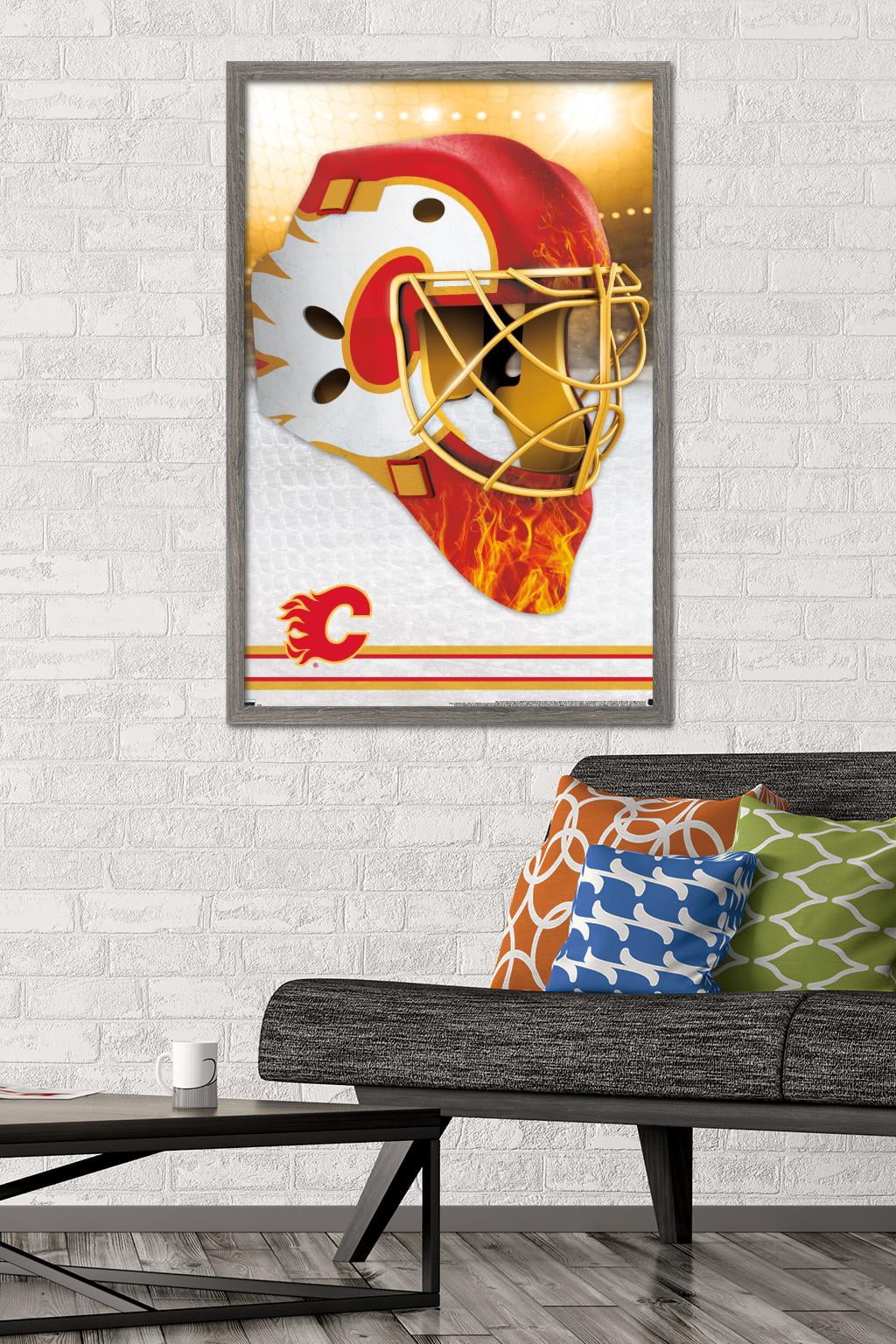 NHL Calgary Flames - Mask 20 Wall Poster, 22.375" x 34", Framed
