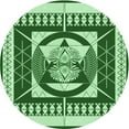 thumbnail image 1 of Ahgly Company Indoor Round Patterned Deep Emerald Green Area Rugs, 5' Round, 1 of 6