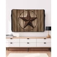 thumbnail image 3 of Outdoor TV Cover 40 to 43 Inch Weatherproof, Vintage Western Stars Waterproof TV Screen Protector for Outside Decor with Zipper and Pocket 40"L x 25"H , Brown Farmhouse Wood Texture, 3 of 7