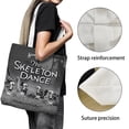 thumbnail image 3 of Spooky Skeleton Family Dancing Bolso de tela con estampado de lienzo para mujer, bolsa de compras reutilizable y estética, con cremallera interior, regalo para mujer, 35 × 40 cm., 3 of 6