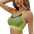 thumbnail image 5 of Xfvqtps Sports Bra for Women Racerback Adjustable Spaghetti Strap Elastic Padded High Impact Yoga Athletic Exercise Bras Yellow, 5 of 8