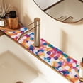 thumbnail image 2 of Yayeee Faucet Mat for Kitchen Sink 14.7" Diatomite Long Splash Guard Pad, White Colorful Circles, 2 of 7