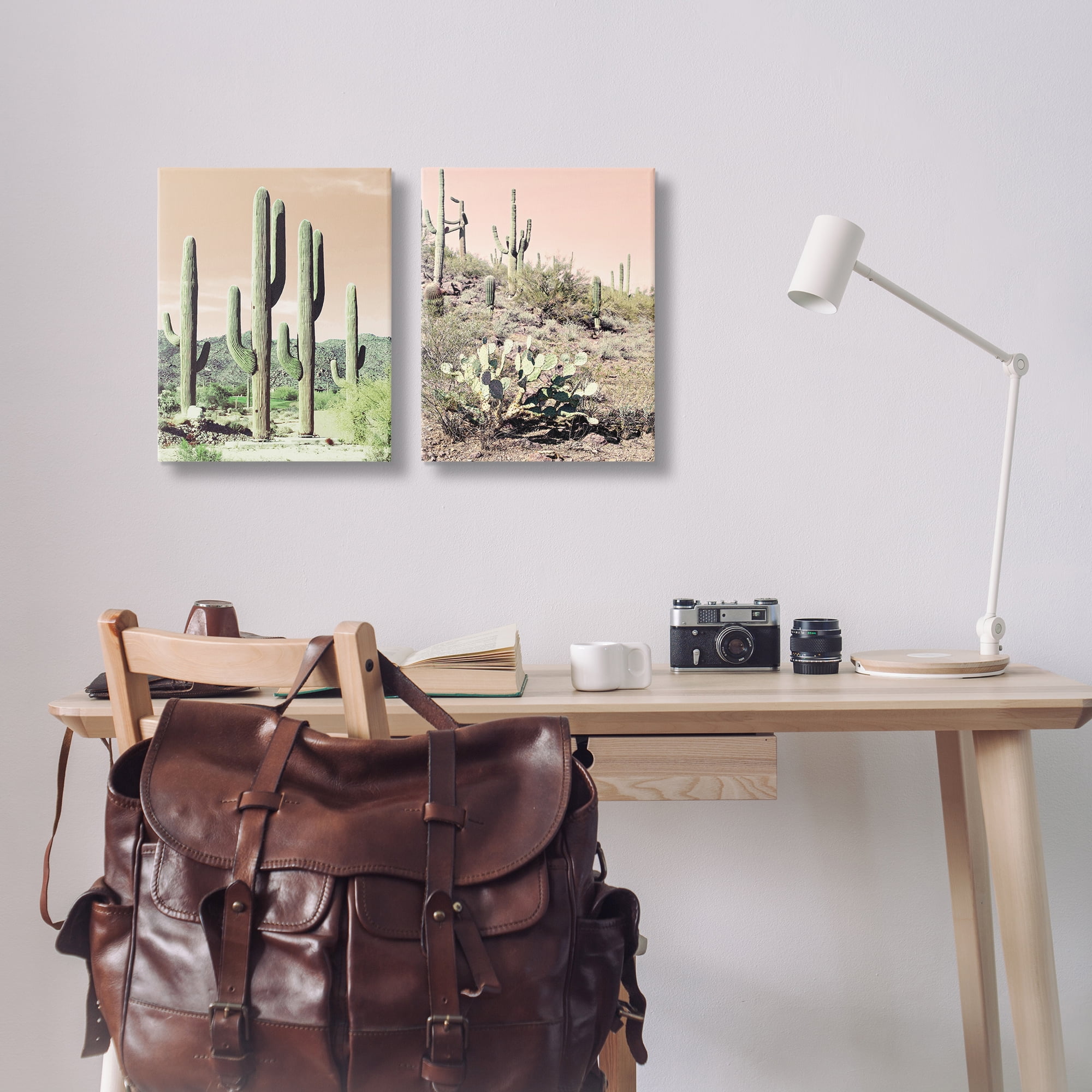 Stupell Industries Saguaro Cactus Desertscape Landscape & Nature Photography Wrapped Canvas Art Print Wall Art, 16 x 20, Set of 2