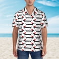 thumbnail image 2 of Haiem Christmas Dachshund Printed Hawaiian Shirt for Men - Men’s Casual Beach Summer Shirts - Stretch Fabric with Modern Fit-Medium, 2 of 7