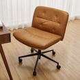 thumbnail image 3 of Silla de Escritorio sin Brazos Cruzados con Asiento Ancho + Altura Ajustable, Silla de Oficina Giratoria 360° con Ruedas para Máxima Comodidad, 3 of 28