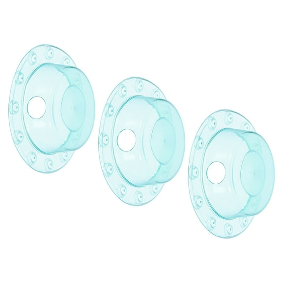 3 Pack Bathtub Overflow Drain Cover, Tub Drain Stoppers, Water Stopper Plug with Suction Cups, Adds Inches of Water for Bottomless Bath Tub Drains, Bathroom Household, Blue
