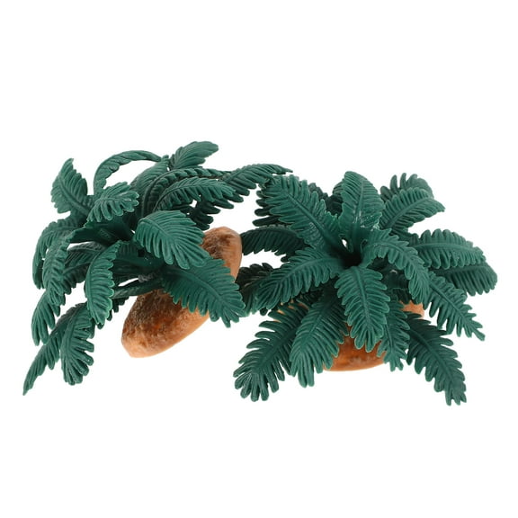 COSMOBETTY Artificial Mini Tree Coconut Palm Tree Model Green PVC 2Pcs Decoration