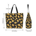 thumbnail image 5 of Honeii Royal Blue Plaid Sunflower Print Tote Bag for Women, Foldable Tote Bag Large Shoulder Bag Top Handle Handbag for Travel, Work, 5 of 8