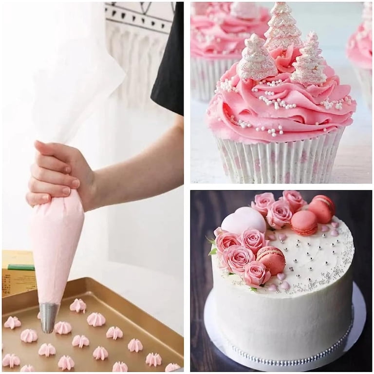 200-Pack Large Disposable Piping Bags - 24 Inch Thick Plastic Icing Bags For Cake Decorating