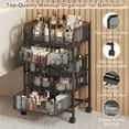thumbnail image 4 of Makeup Cart Organizer with 4 Drawers, Vanity Storage Organizer, Large Floor Skincare Organizers Cosmetics Display Cases for Skin Care Perfume Nail Polish, Black, 4 of 18