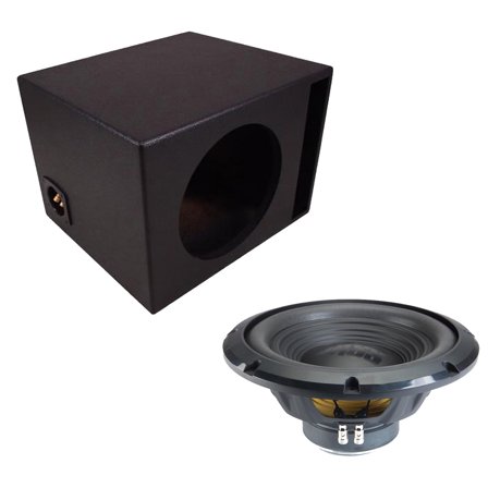Alpine Universal Vented Single 12" W12S4 Loaded Subwoofer Sub Box Enclosure Rhino Coated 250W RMS 4 Ohm