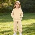 thumbnail image 5 of Eltusu Girls Outfit Sets Two Pieces, Elaastic Waistband Sports Long Sleeve Sweatshirts and Joggers Sets Beige Size 12-13 T, 5 of 8
