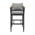 thumbnail image 2 of Kai 26 Inch Patio Counter Height Bar Stool, Aluminum Frame, Gray and Black - Saltoro Sherpi, 2 of 5