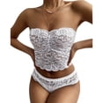 thumbnail image 4 of Everyday Bras for Women Mens Briefs Size Large Sexy Lace Lingerie Set for Women Women's Lingerie Set Stretchy Lace Bandeau Bra Underwear Set Lace Push up Bra Set Guy Underwear Sexy Lace Bra White L, 4 of 8