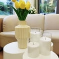 thumbnail image 6 of Flickering Flameless Candles Set of 3,LED Warm 3D Wick Light Pillar Candle Acrylic Battery Operated Candles with Remote and Timer Real Wax Christmas Home Table Decor, Transparent, D 3" H 4" 5" 6", 6 of 8