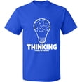 thumbnail image 2 of OXI T-Shirt - Thinking Please Be Patient, Basic Casual T-Shirt for Men's and Women Fleece T-Shirt Short Sleeve - Royal Blue Small, 2 of 3