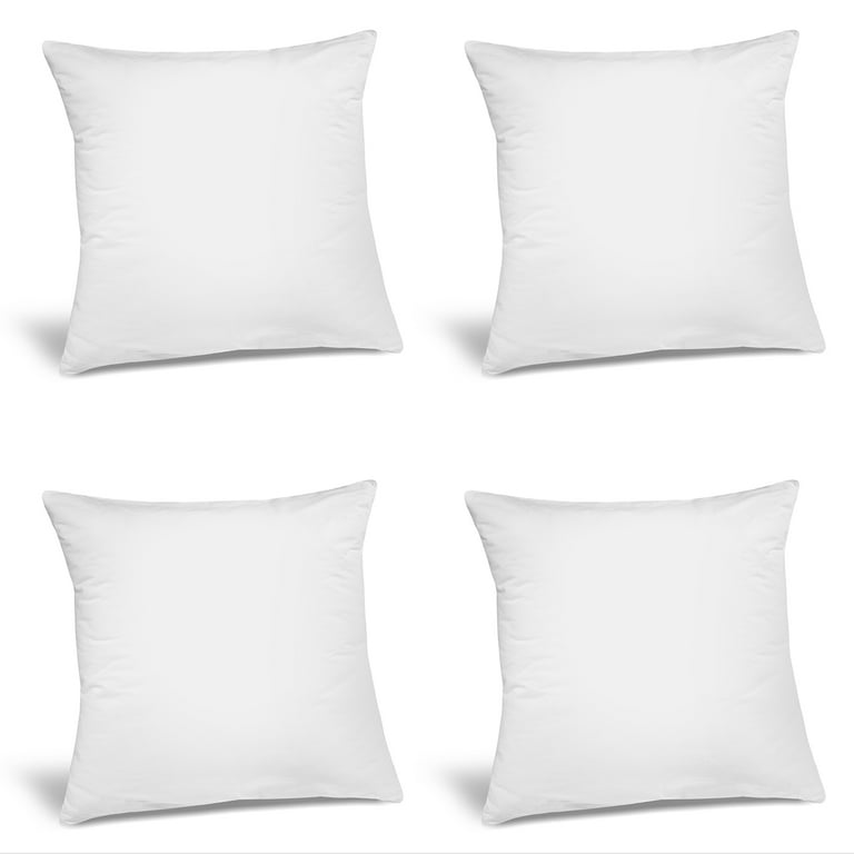 Cieltown Throw Pillows for Couch 18x18 Pillow Inserts Set of 1 White Euro Square Decorative Pillows for Bed Sofa Living Room Cojines Decorativos
