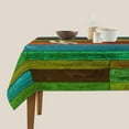 thumbnail image 4 of Wood Grain Square Table Cloth - Colorful Wooden Tablecloth 54x54 Farmhouse Style Barnwood Table Cover for Kitchen Holiday Dinner, 4 of 8