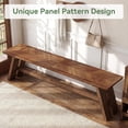 thumbnail image 6 of Finmind 63" Extra Long Solid Wood Entryway Bench, Farmhouse Shoe Storage Bench with Herringbone Design, 6 of 8