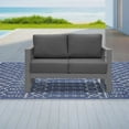 thumbnail image 5 of Superjoe Outdoor 2-Seat Patio Aluminum Loveseat Sofa Couch Furniture with Light Grey Cushions, Grey, 5 of 12