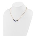 thumbnail image 3 of Diamond2Deal Stainless Steel Polished Yellow IP-plated Blue Sodalite Plus a 2.75 in ext Cable Chain Necklace for Women 17.75", 3 of 6