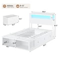 thumbnail image 2 of Afuhokles Twin Bed Frame with 6 Storage Drawers and 2-Tier LED Headboard, Power Outlets, White, 2 of 7