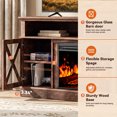 thumbnail image 5 of Electric Fireplace TV Stand for 75 inch TVs Farmhouse TV Console with 23″ Fireplace, Vintage Brown, 5 of 10