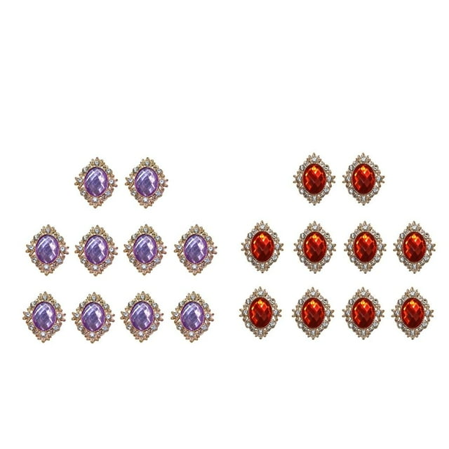 segolike 20x Bling Flat Back Buttons Embellishments for DIY Wedding Clothes Scrapbook Red
