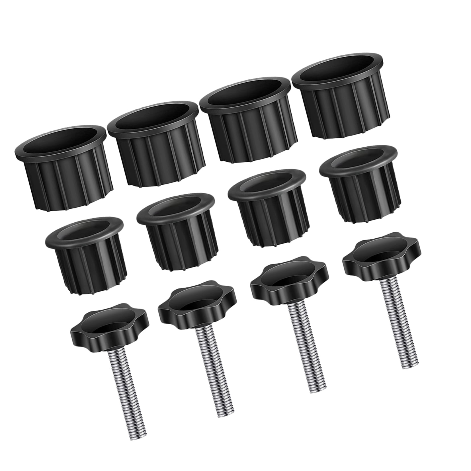 OUNONA Black Plastic Umbrella Hole Cap with Fixing Screws, 1 Set for Outdoor Stability and Secure Installation