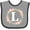 Heather and Black, variant on Inktastic Monogram Letter L Rose Floral Wreath Gift Girls Baby Bib