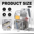 thumbnail image 2 of DAKIMOE Clear Backpack for School - 17 inch Large Heavy Duty Stadium Approved Clear Bookbag, See Through PVC Transparent Backpacks for Travel College Work, Grey, 2 of 8