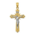 thumbnail image 6 of 14k Gold Two-tone Solid Gold Polished Crucifix Charm Pendant, 6 of 7