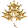 thumbnail image 1 of Decoración de globos con forma de corona de Lagarto, lámina dorada, 3 unidades, 1 of 9