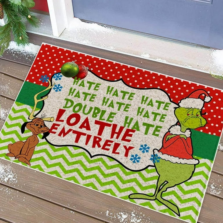Christmas Door Mat Xmas Welcome Mat Non Slip And Washable Winter Doormat  Rubber