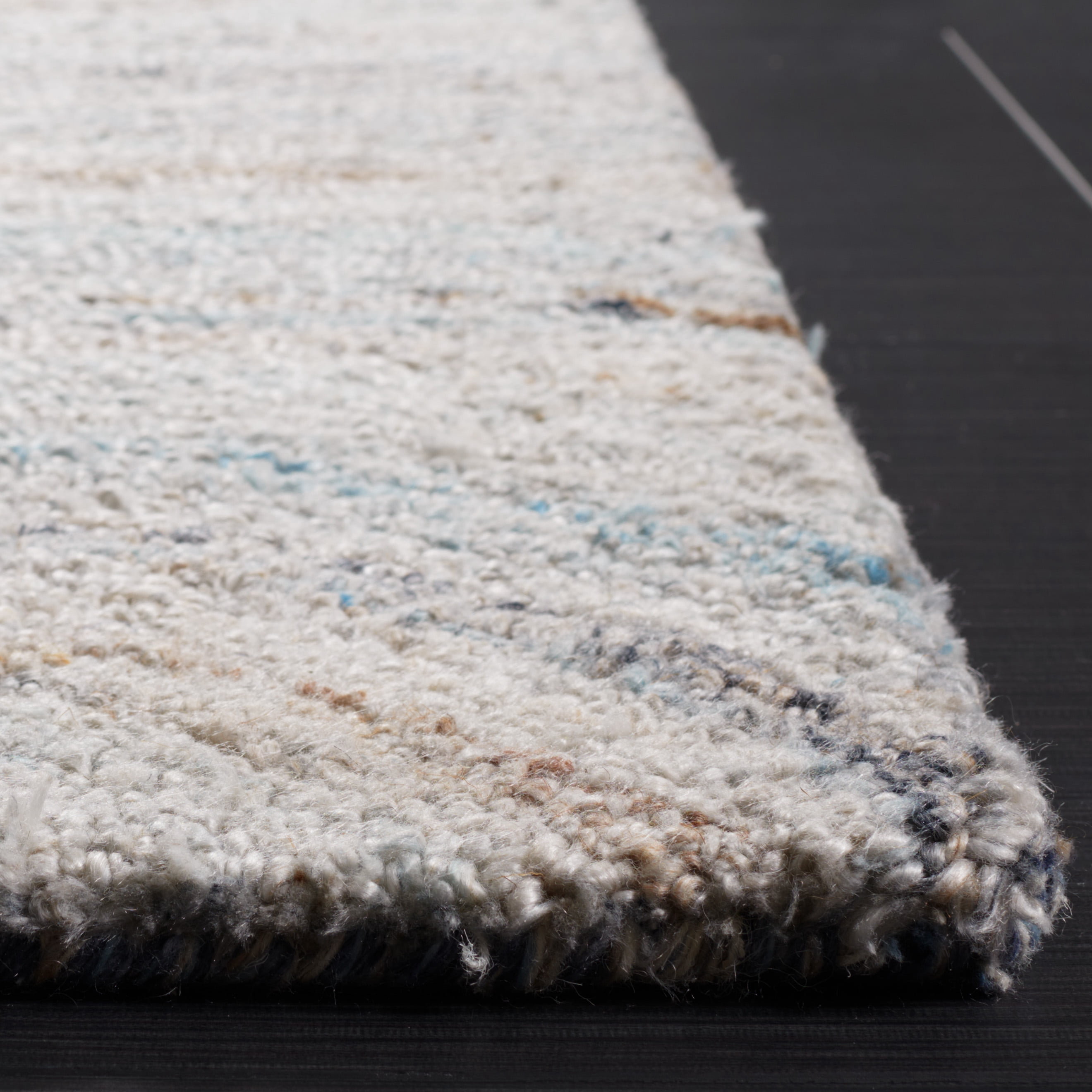 SAFAVIEH Abstract Hypatia Swirls Area Rug, Beige/Blue, 6' x 6' Square
