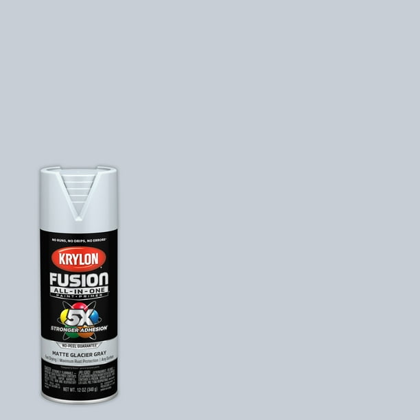 Krylon Fusion All-In-One Spray Paint, Matte, Glacier Gray, 12 oz ...