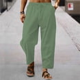 thumbnail image 2 of SHIXIAOO Men's Pocket Loose Low Waist Drawstring Linen Pants Casual Pants Jogging, 2 of 7