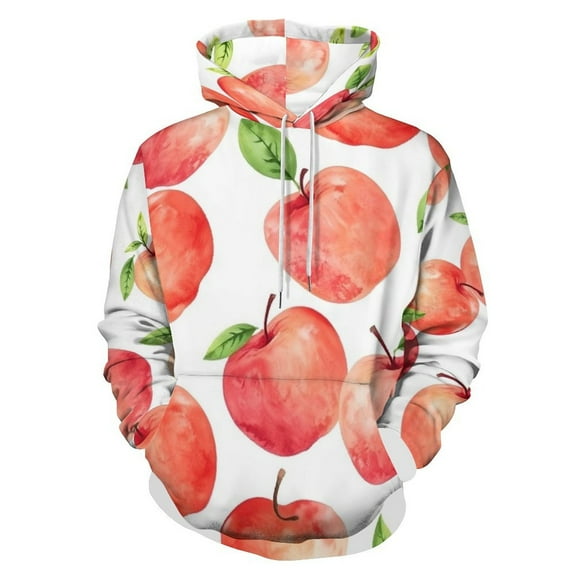 Red Apple Pattern 3D Print Hoodie Men Women Autumn Thin Pullover Sweatshirt Vintage Streetwear Tops