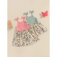 thumbnail image 3 of Lairauiy Baby Girl Summer Dress Casual Sleeveless Bow Strap Floral Print Dress Toddler A-Line Dress,12M-5T, 3 of 9