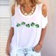 thumbnail image 2 of Top informal suelto con hombros descubiertos y cuello redondo con estampado de manga corta para mujer del Día de San Patricio Pompotops  hkajfhjk461513, 2 of 5