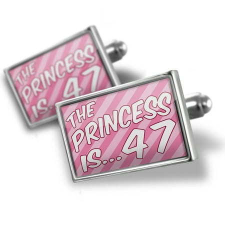 Cufflinks Princess is 47, Birthday in pink - NEONBLOND