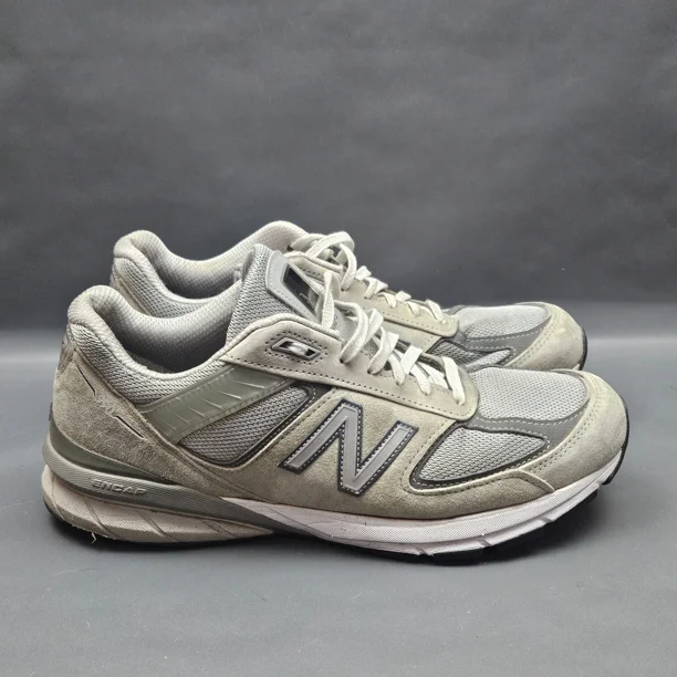 New Balance 990v5 Mens Retro Sneakers Mens Size 11 Gray Suede Walking Dad Shoes