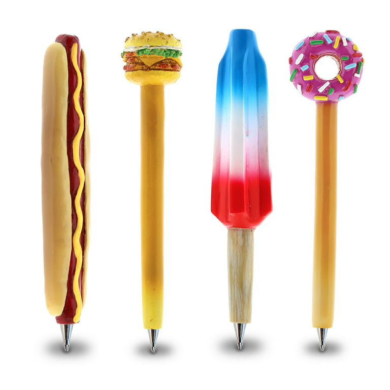 Planet Pens Bundle of Hot Dog, Cheeseburger, Ice Treat, Sparkle