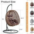 thumbnail image 6 of SUDICA Rattan Egg Hanging Chair with Stand and Soft Cushion, Brown Wicker Swing Chair for Indoor and Patio, 6 of 9