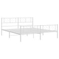 thumbnail image 2 of vidaXL Metal Bed Frame with Headboard and Footboard White 193x203 cm, 2 of 5