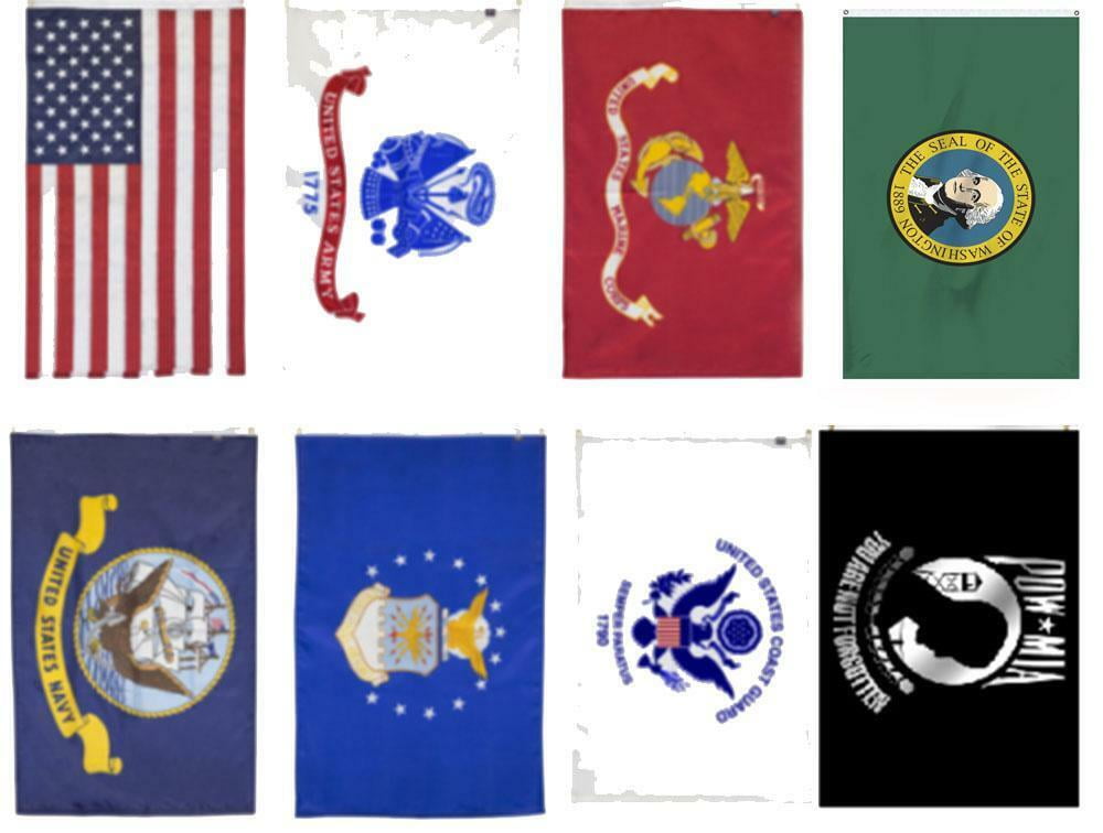 Nebraska Flag Set 5 Branches Military Pow Mia Wholesale Lot 2x3 USA 