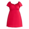 thumbnail image 4 of Terra & Sky Women's Plus Woven Mini Dress with Pockets, Sizes 0X-5X, 4 of 4